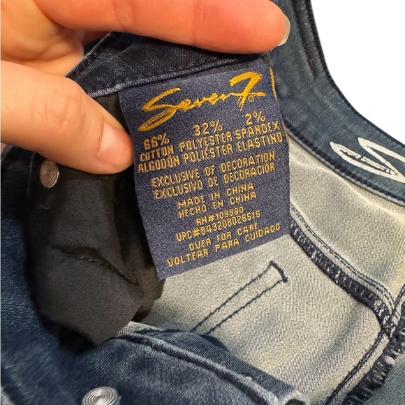 👖 Seven7 High Rise Dark Wash Skinny Jeans Women’s Size 12 👖 - Picture 3 of 6